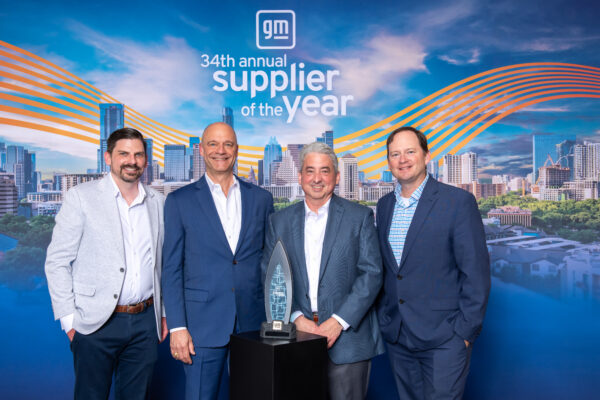 Aspen Aerogels team receiving GM Supplier of the Year award
